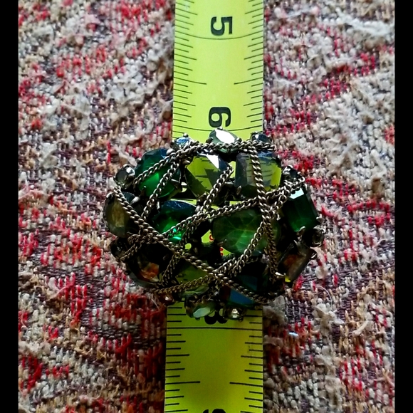 Green Rhinestone Brooch Pendant - Picture 11 of 12